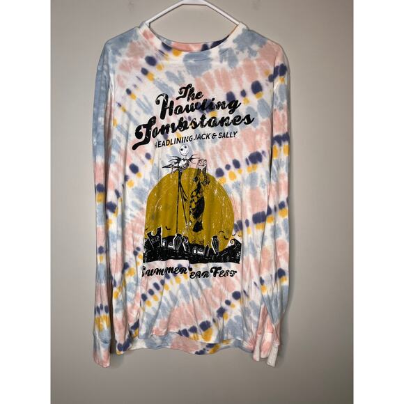 Disney Parks Nightmare Before Christmas Pastel Tie Dye Halloween Concert Shirt M - Picture 1 of 4